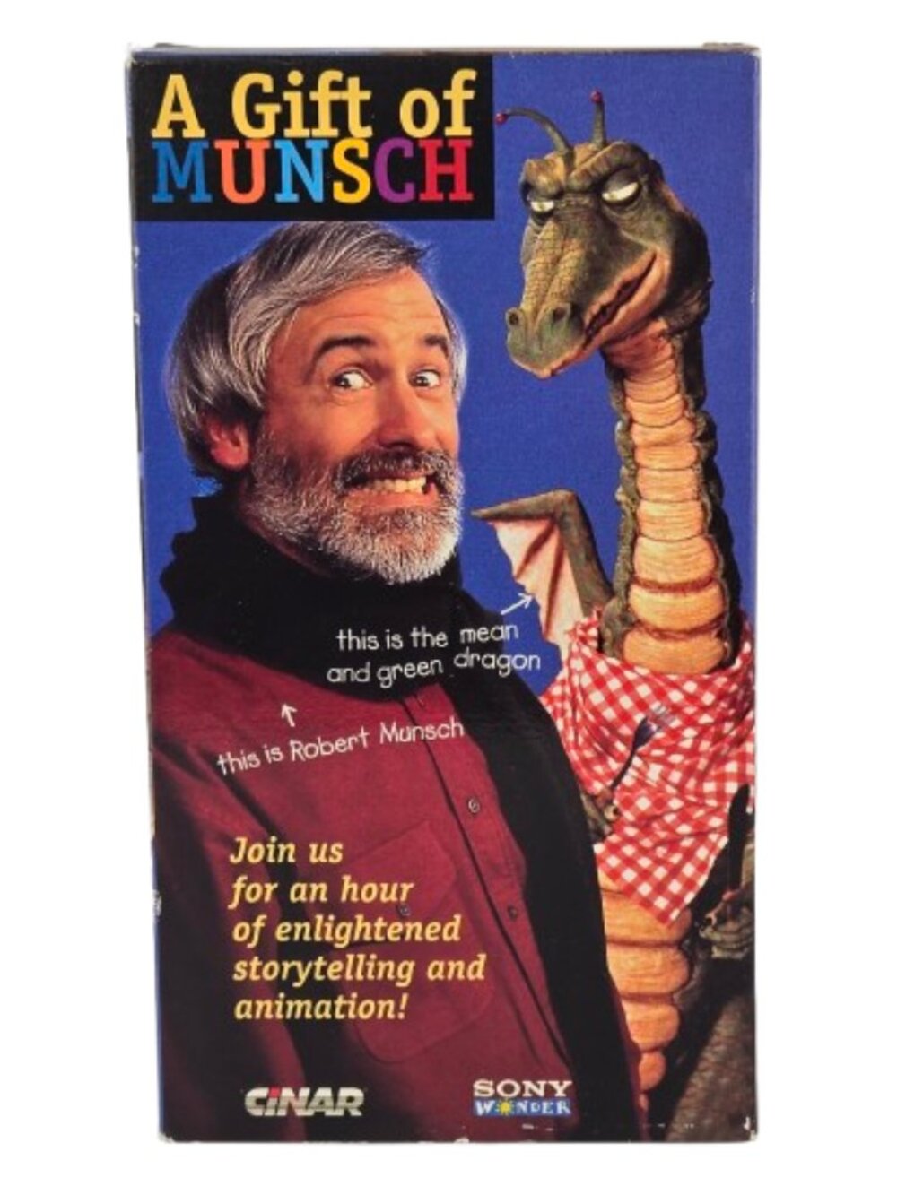 Vintage VHS Robert Munsch A Gift of Munsch CINAR Sony 1993 Bag Princess Dragon